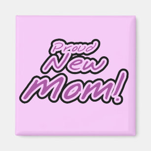 Proud New mamma Lila Text Tshirts and Gifts Magnet