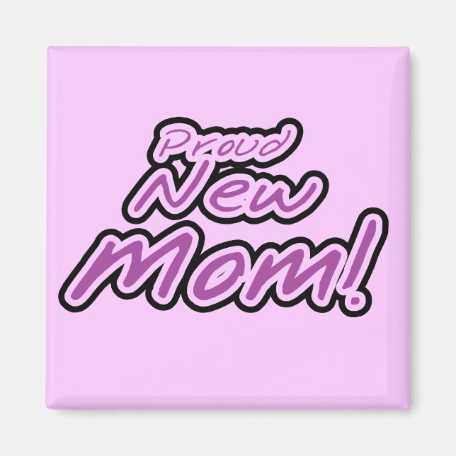 Proud New mamma Lila Text Tshirts and Gifts Magnet (Framsidan)