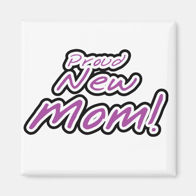 Proud New mamma Lila Text Tshirts and Gifts Magnet (Framsidan)