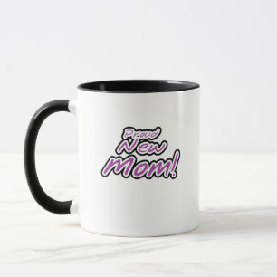 Proud New mamma Lila Text Tshirts and Gifts Mugg