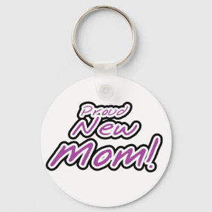 Proud New mamma Lila Text Tshirts and Gifts Nyckelring