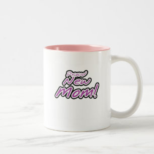 Proud New mamma Lila Text Tshirts and Gifts Två-Tonad Mugg