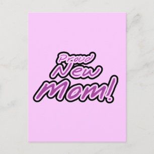 Proud New mamma Lila Text Tshirts and Gifts Vykort