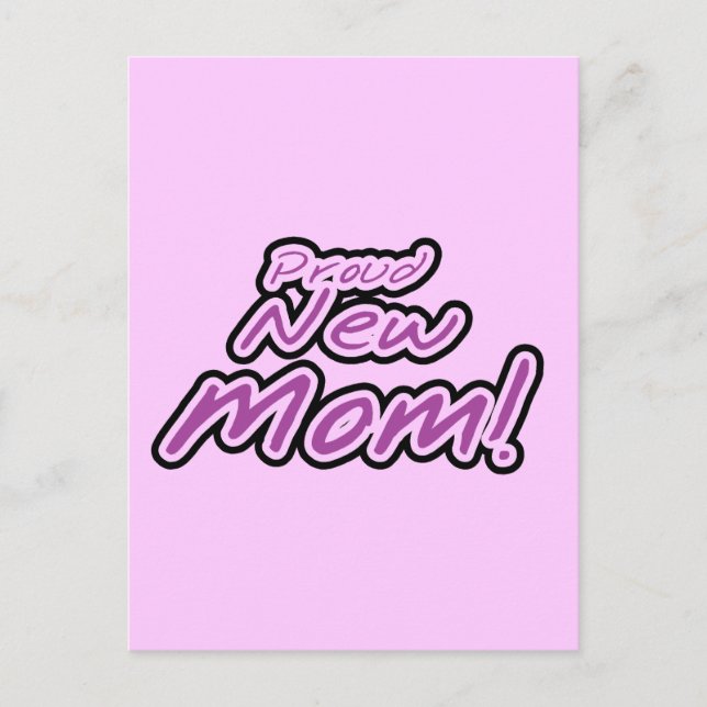 Proud New mamma Lila Text Tshirts and Gifts Vykort (Framsida)