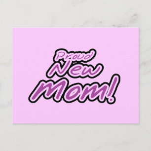 Proud New mamma Lila Text Tshirts and Gifts Vykort