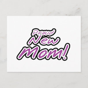 Proud New mamma Lila Text Tshirts and Gifts Vykort