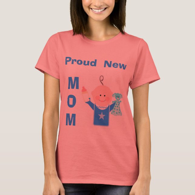 Proud New Mamma (Pojke) T-Shirt (Framsida)