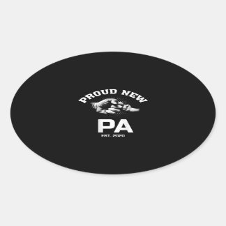 Proud New Pa EST 2020-gåva till Pappa morfar Ovalt Klistermärke