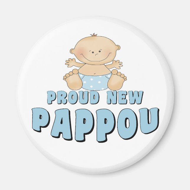 PROUD NEW Pappou Boy Magnet (Framsidan)