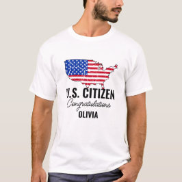 Proud New U.S. Citizen – American Map Citizenship T Shirt