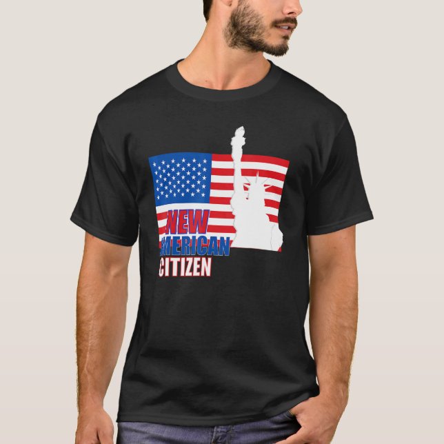 Proud New US Citizen American Flagga Citizen T Shirt (Framsida)