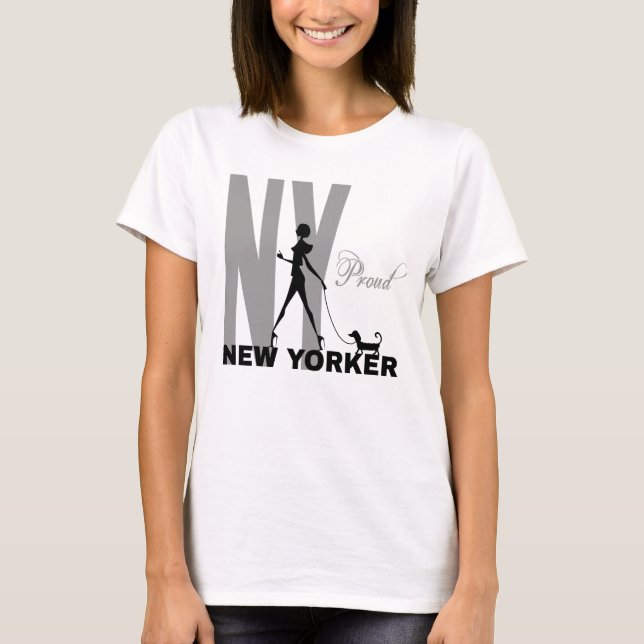 Proud New Yorker lustig. T Shirt (Framsida)