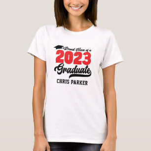 Proud Niece av ett 2023 Student Red Bold Script T Shirt