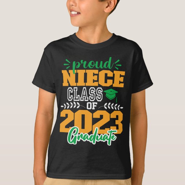 Proud NIECE av klass 2023 MODERN SCRIPT T Shirt (Framsida)