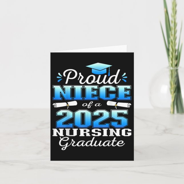 Proud Niece Cl av 2025 Nurse Student Kort (Framsida)