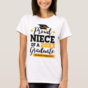 Proud Niece of a 2022 student black guld tassel T Shirt