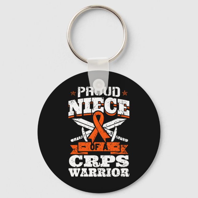 Proud Niece of a Crps Warrior Rsd Awareness Ribbon Nyckelring (Framsida)
