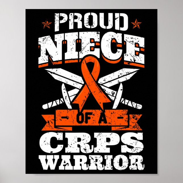 Proud Niece of a Crps Warrior Rsd Awareness Ribbon Poster (Framsidan)