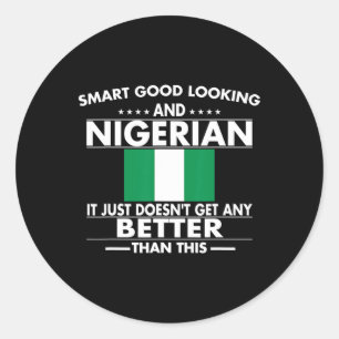Proud nigerianska Flagga Nigeria Heritage Roots Ma Runt Klistermärke