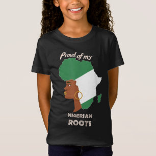 Proud nigerianska rötter Svart historia Kvinnomåna T Shirt