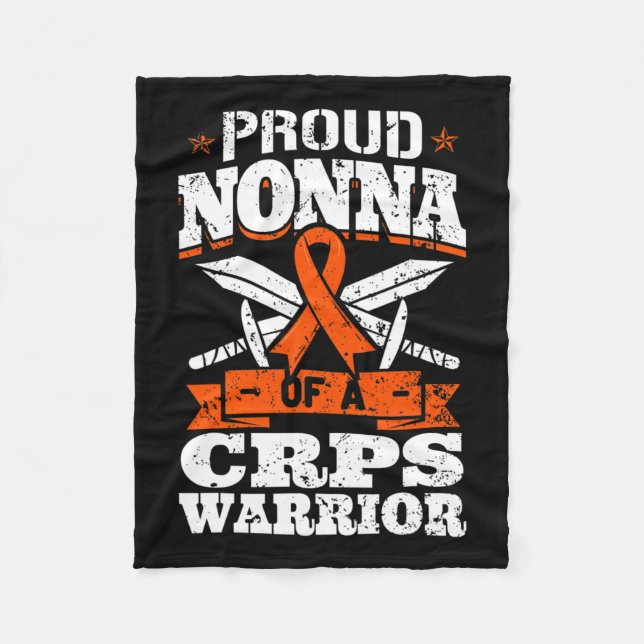 Proud Nonna, en crps Warrior Rsd Awareness Ribbon Fleecefilt (Framsidan)