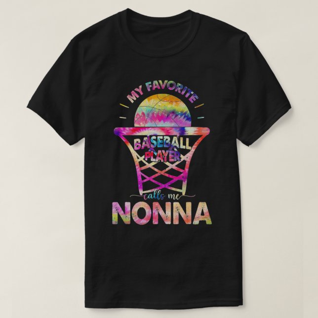 Proud Nonna of Basketball Player Tie Dye Lover Mot T Shirt (Design framsida)