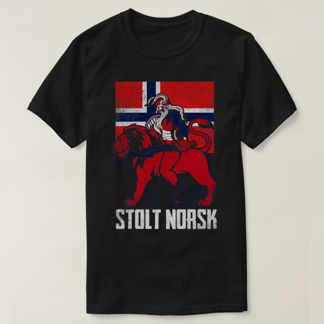 Proud Norsk Stolt Norsk T Shirt (Design framsida)