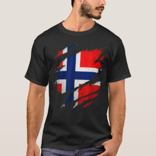 Proud norska s Norge Torn Ripping Norge Flagga1 T Shirt