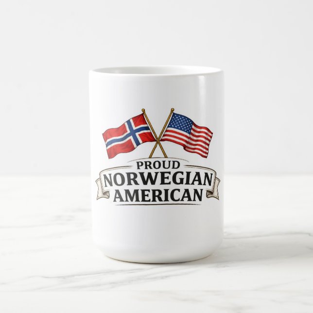 Proud Norwegian American Coffee Mug Kaffemugg (Center)