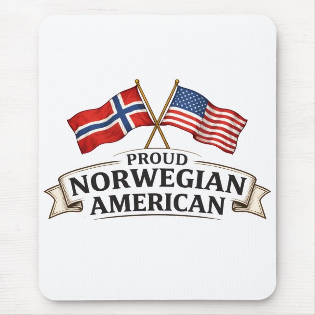 Proud Norwegian American Mouse Pad Musmatta (Framsidan)