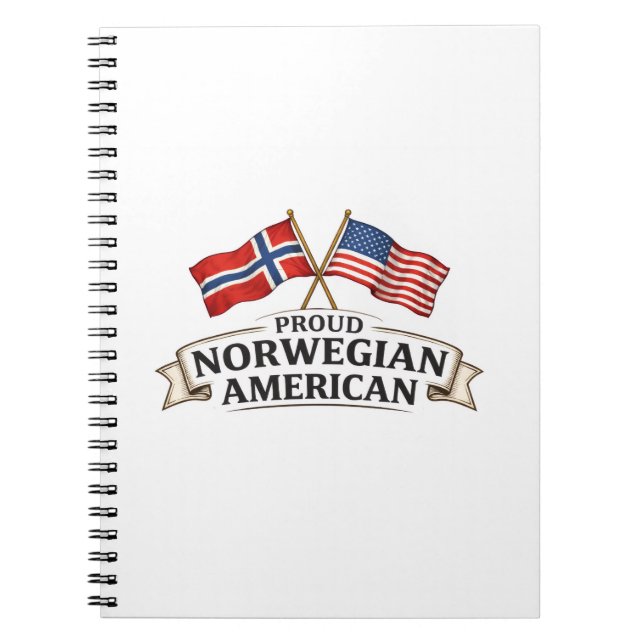 Proud Norwegian American Notebook Anteckningsbok (Framsidan)