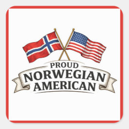 Proud Norwegian American Stickers Fyrkantigt Klistermärke