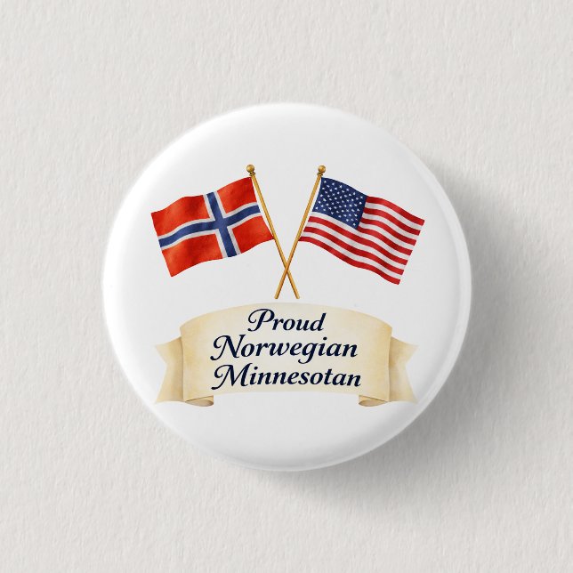Proud Norwegian Minnesotan Heritage Button Knapp (Framsida)