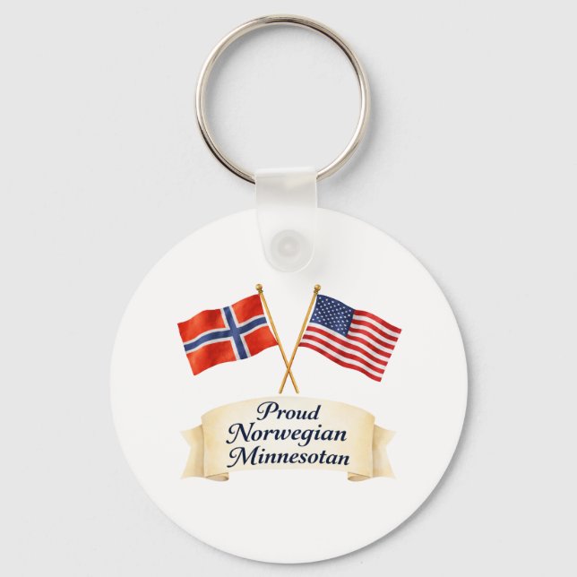 Proud Norwegian Minnesotan Heritage Keychain Nyckelring (Framsida)