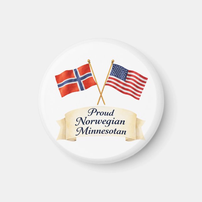 Proud Norwegian Minnesotan Heritage Magnet (Framsidan)