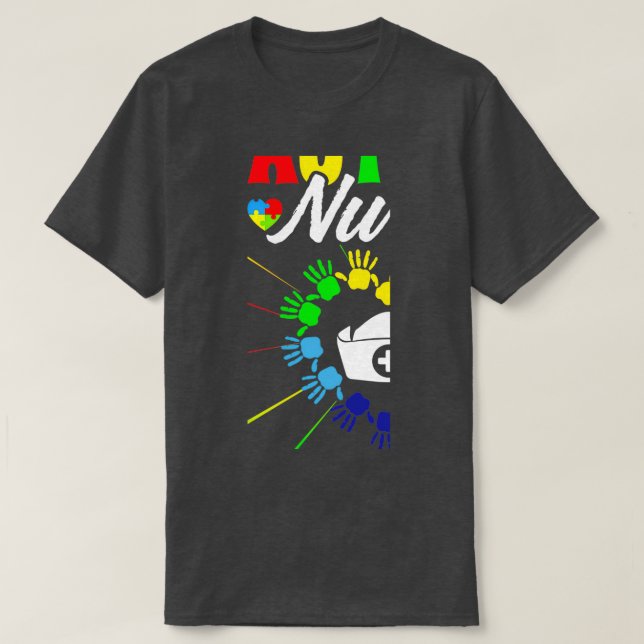 Proud Nurse Autism Awareness Manar Kvinnor accepte T Shirt (Design framsida)