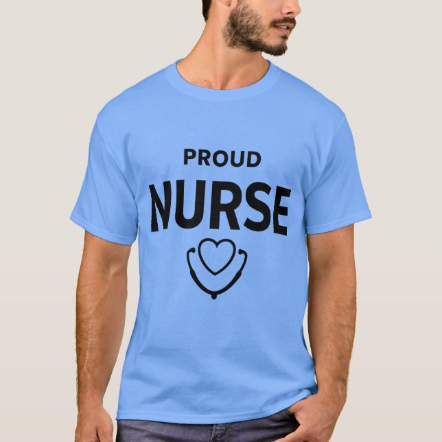 Proud Nurse T-Shirt – Minimal Medical Typography D (Framsida)