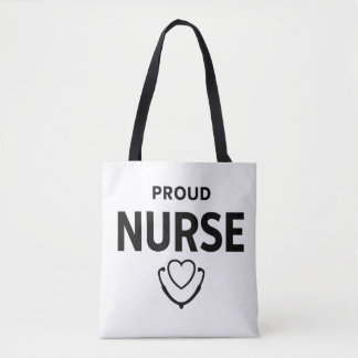 Proud Nurse Tote Bag – Minimal Medical Design Tygkasse