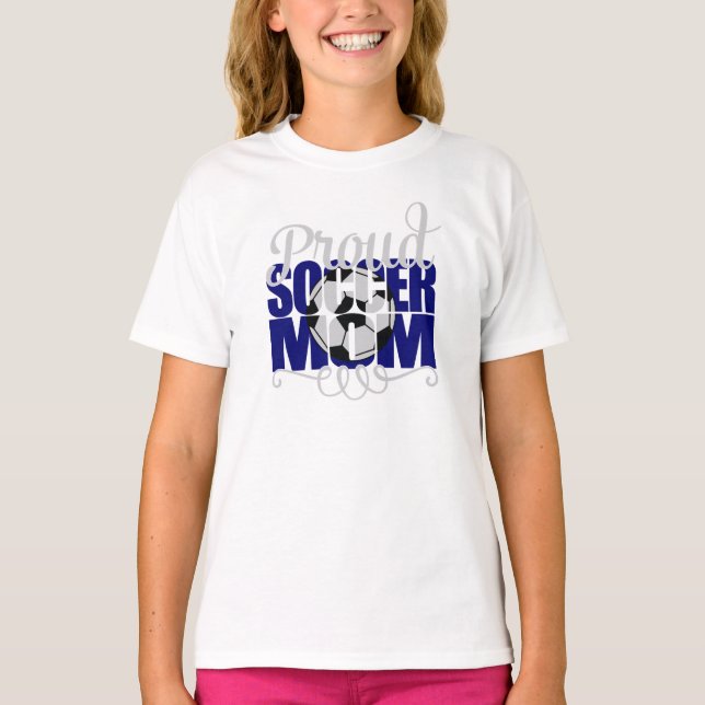 Proud Ocer Mamma med Blue brev T Shirt (Framsida)