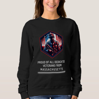 Proud of Veterans Massachusetts Patriotic Miliotic T Shirt