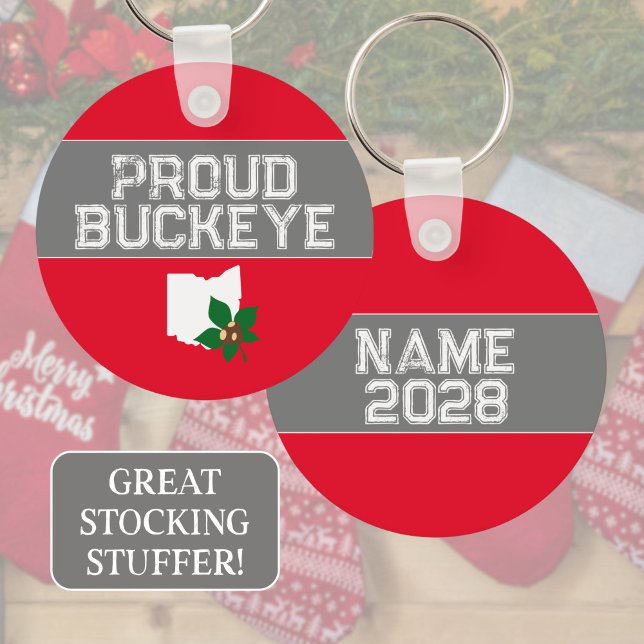 Proud Ohio Buckeye Nyckelring (Customizable Keychain makes a great gift for any proud buckeye from Ohio!)
