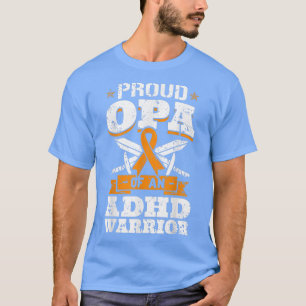 Proud Opa av ADHD Warrior Awareness Ribbon Gran T Shirt