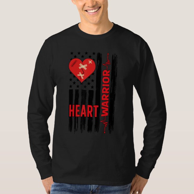 Proud Open Heart Surgery Warrior Open Heart Surger T Shirt (Framsida)