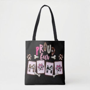 Proud Päls Mamma Hund älskare Typografi Tygkasse