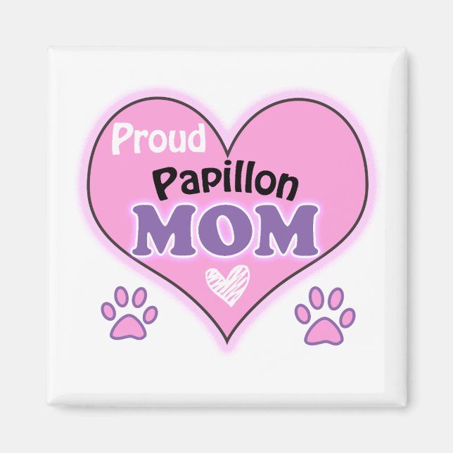 Proud Papillon mamma Magnet (Framsidan)