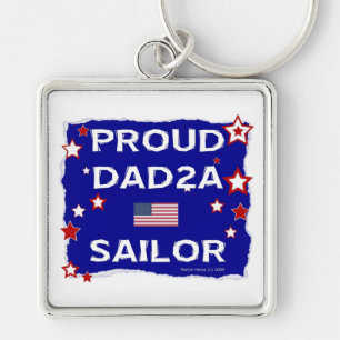 Proud Pappa 2A Sailor Fyrkantig Silverfärgad Nyckelring