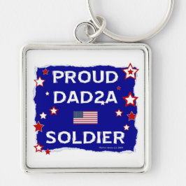 Proud Pappa 2A Soldat Fyrkantig Silverfärgad Nyckelring