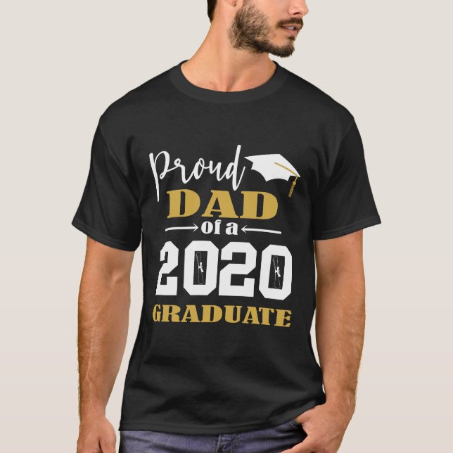 Proud Pappa av 2020 Student White T Shirt (Framsida)