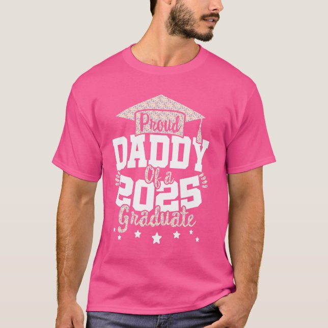 Proud pappa av 2025 Student klass 25 Senior Gra T Shirt (Framsida)