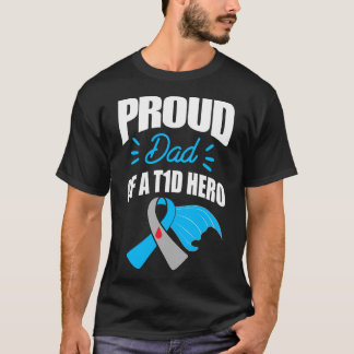 Proud Pappa av A T1D Hero typ 1-diabetes Pappa Awa T Shirt